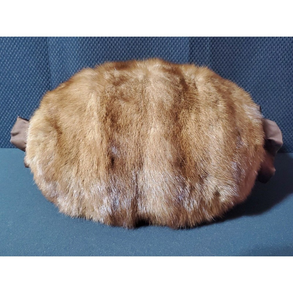 𝅺Vintage Beautiful Mahogany Mink Fur Muff Size One Size Fit All FREE SHIPPING